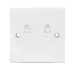 E-Series 2 Gang Shuttered Telephone Outlet