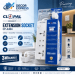 Clopal CP-A304 3 Meter Extension Socket | Universal Power Strip with Safety Protection